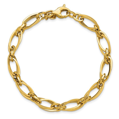 Polished Fancy Oval Link Bracelet 7.5" - 5.3g