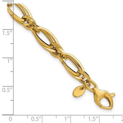 Polished Fancy Oval Link Bracelet 7.5" - 5.3g
