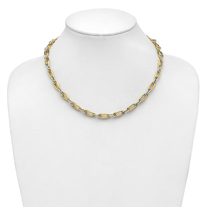 Polished and Textured Fancy Link Necklace 18" - 11.67g