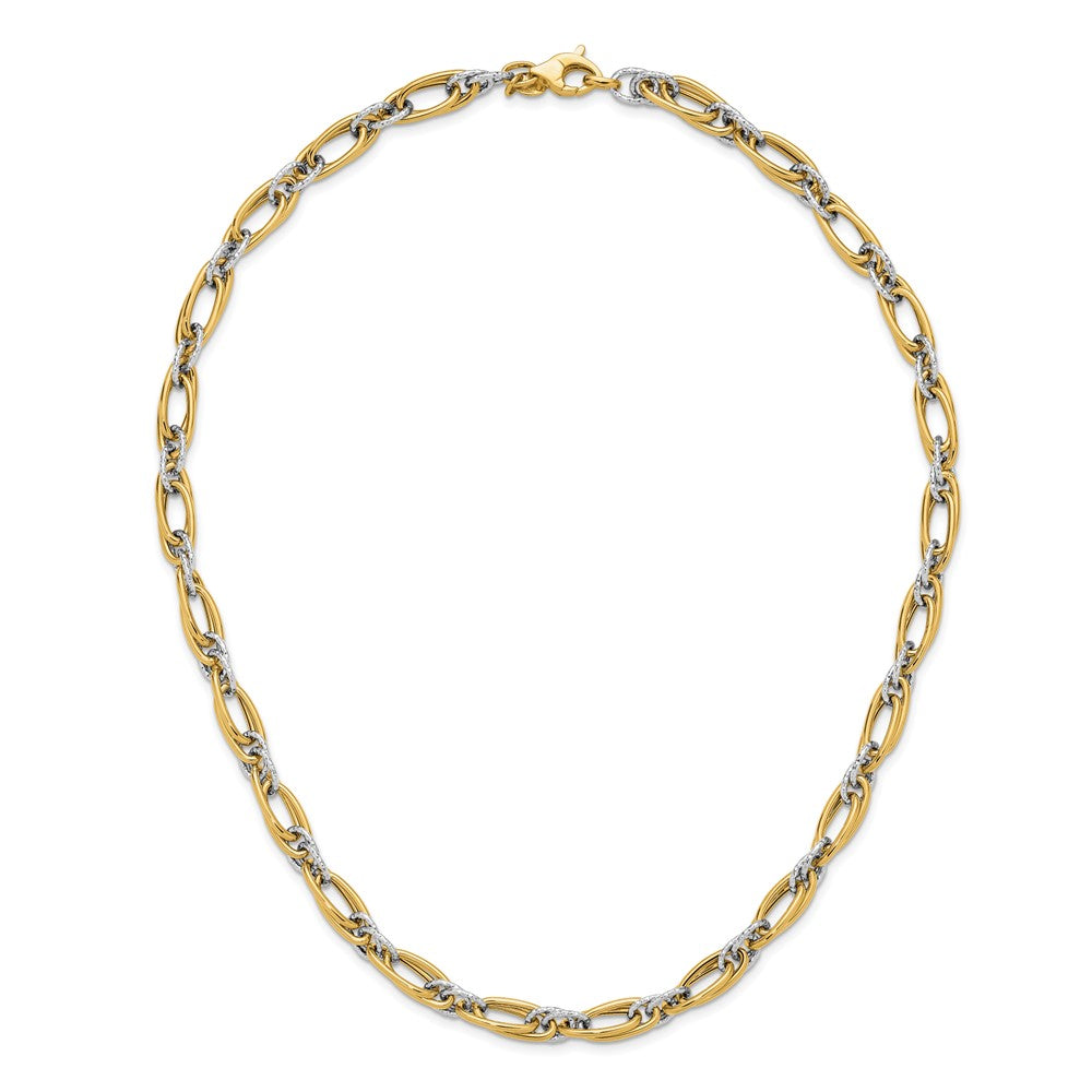 Polished and Textured Fancy Link Necklace 18" - 11.67g