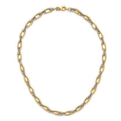 Polished and Textured Fancy Link Necklace 18" - 11.67g