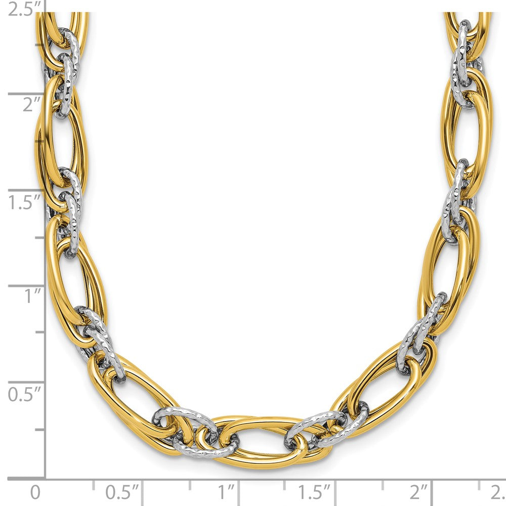 Polished and Textured Fancy Link Necklace 18" - 11.67g
