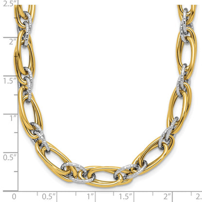 Polished and Textured Fancy Link Necklace 18" - 11.67g