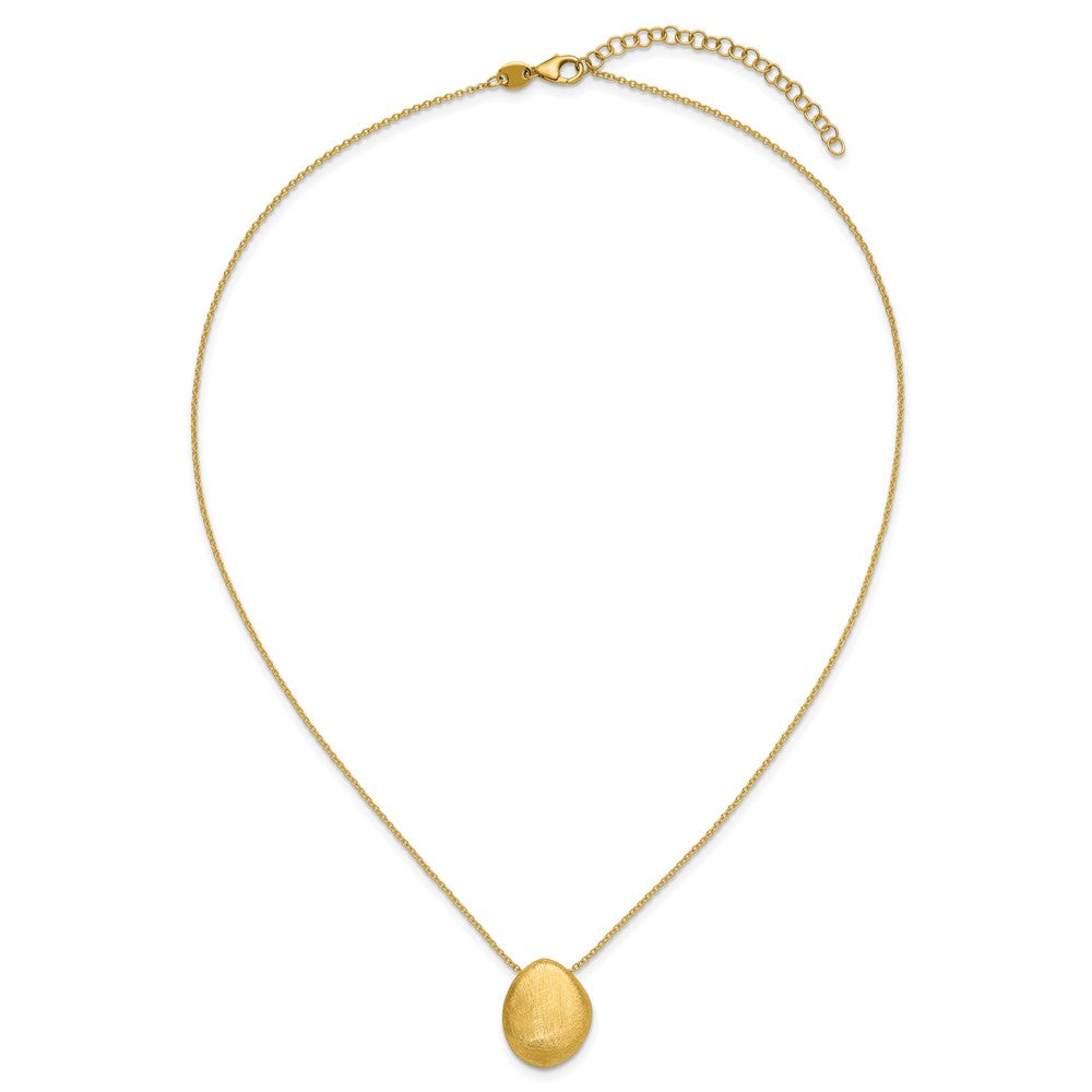 Scratch Finish Pendant with 2in ext. Necklace