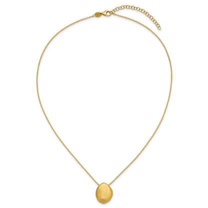 Scratch Finish Pendant with 2in ext. Necklace