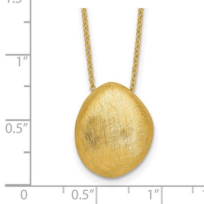 Scratch Finish Pendant with 2in ext. Necklace