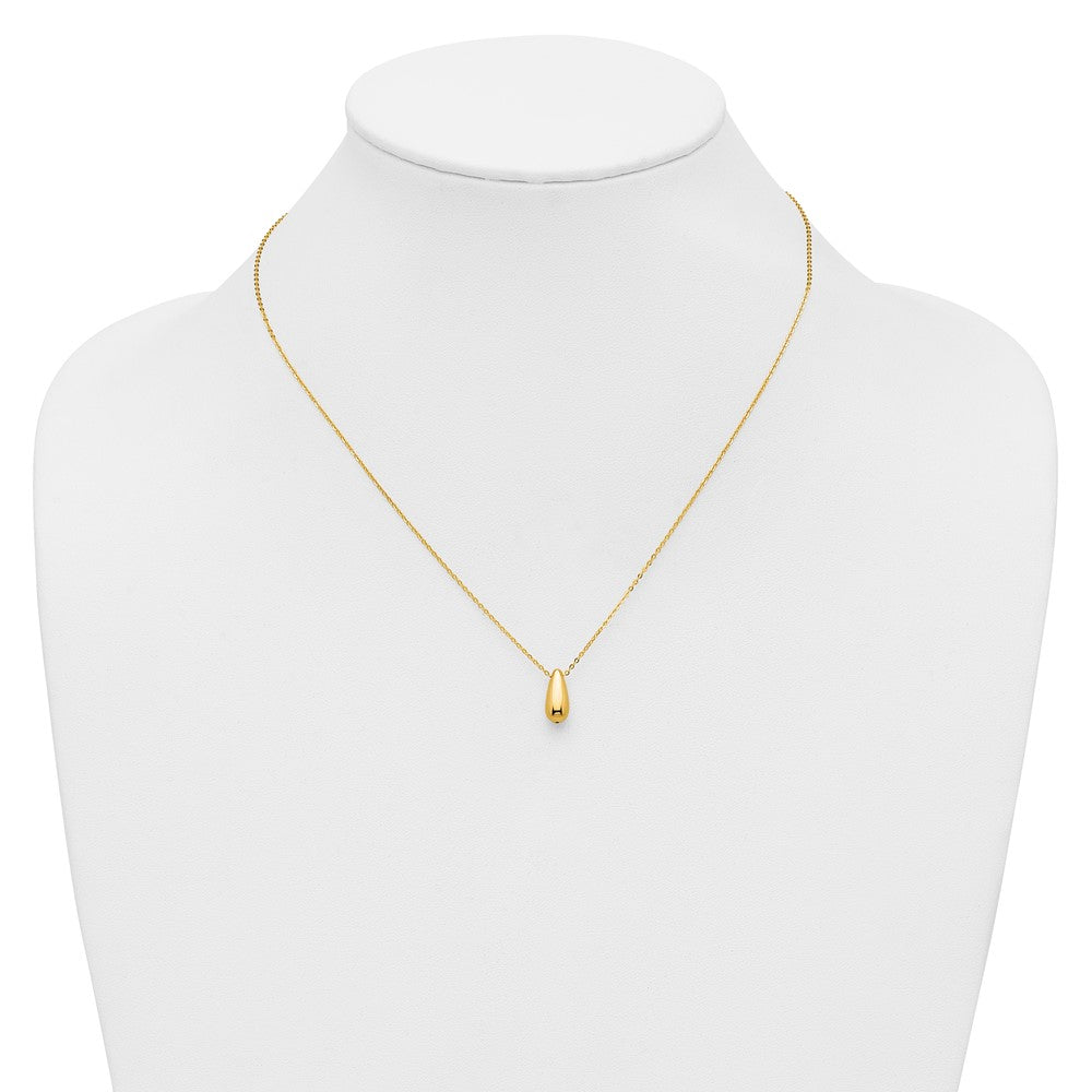 Polished Teardrop Necklace 18"