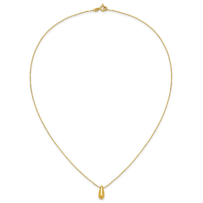 Polished Teardrop Necklace 18"