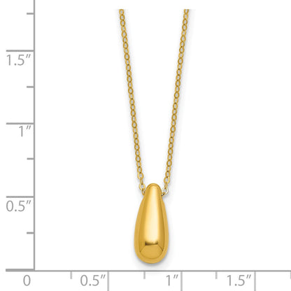 Polished Teardrop Necklace 18"