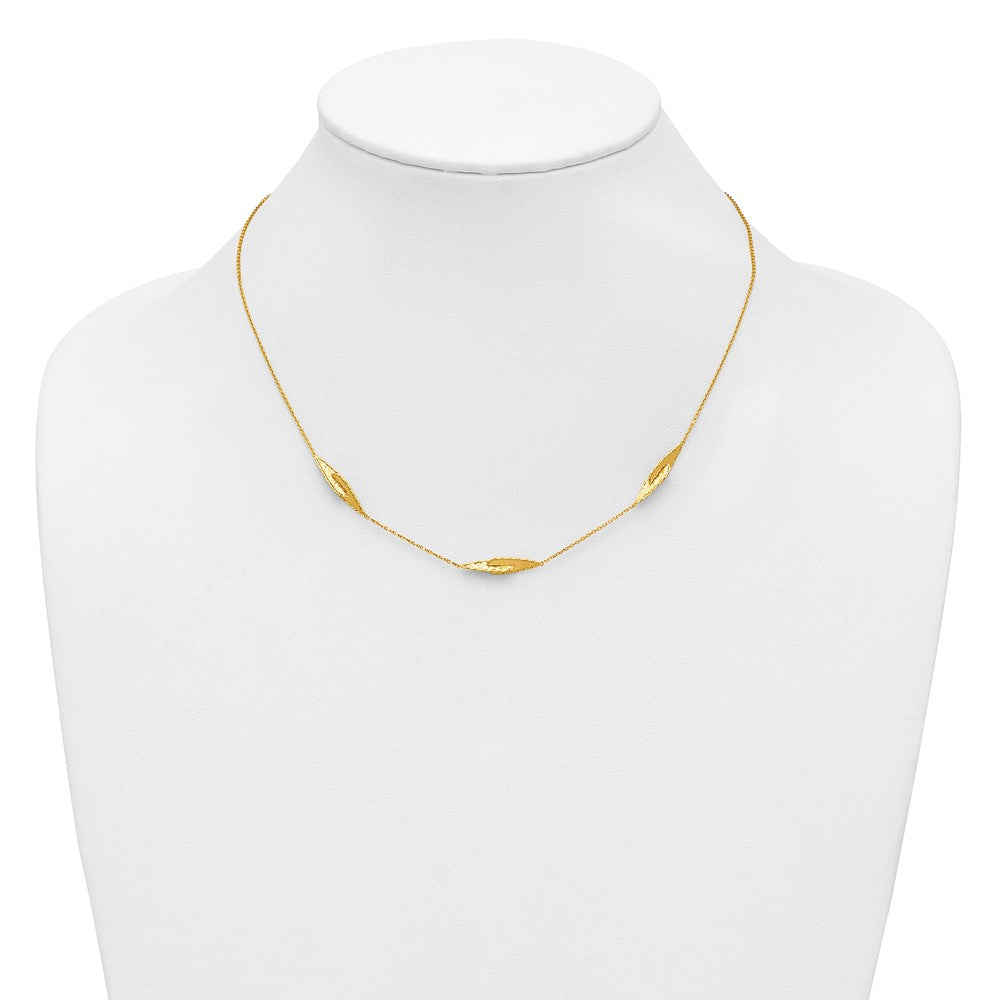 Polished and Diamond-cut Fancy Station Necklace 18"