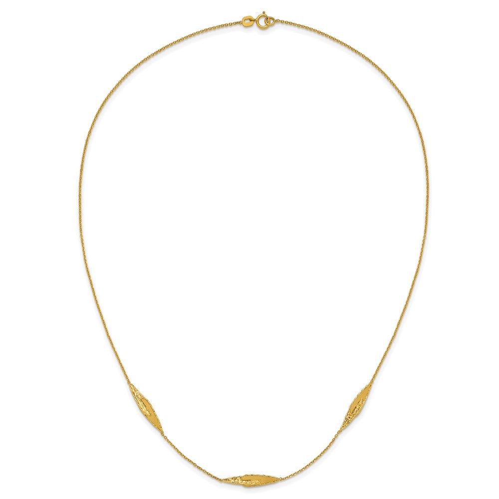 Polished and Diamond-cut Fancy Station Necklace 18"