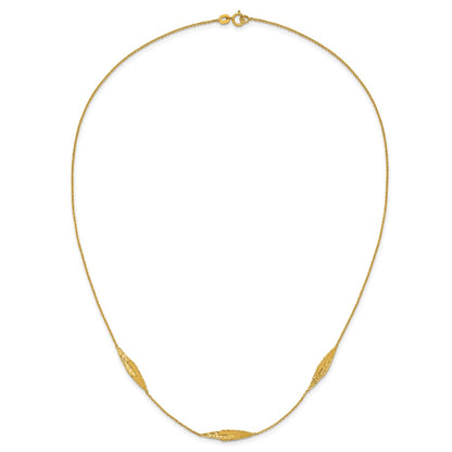 Polished and Diamond-cut Fancy Station Necklace 18"