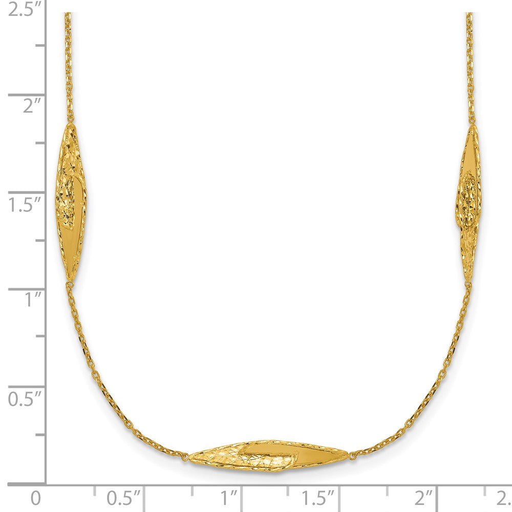 Polished and Diamond-cut Fancy Station Necklace 18"