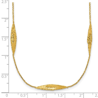 Polished and Diamond-cut Fancy Station Necklace 18"