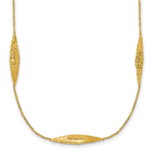 Polished and Diamond-cut Fancy Station Necklace 18"