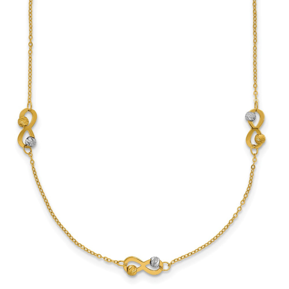 D/C Beaded Infinity Station Necklace 18"