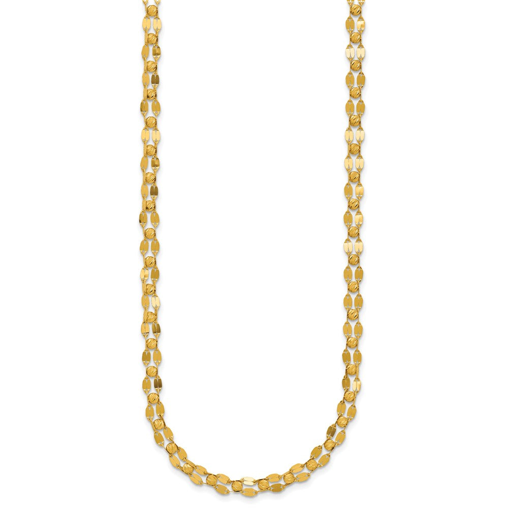 Polished and Diamond-cut Beaded Fancy Necklace 18" - 7.17g