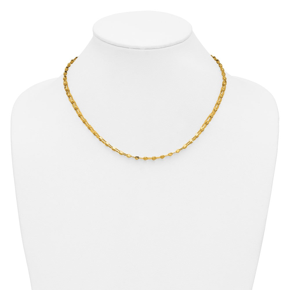 Polished and Diamond-cut Beaded Fancy Necklace 18" - 7.17g