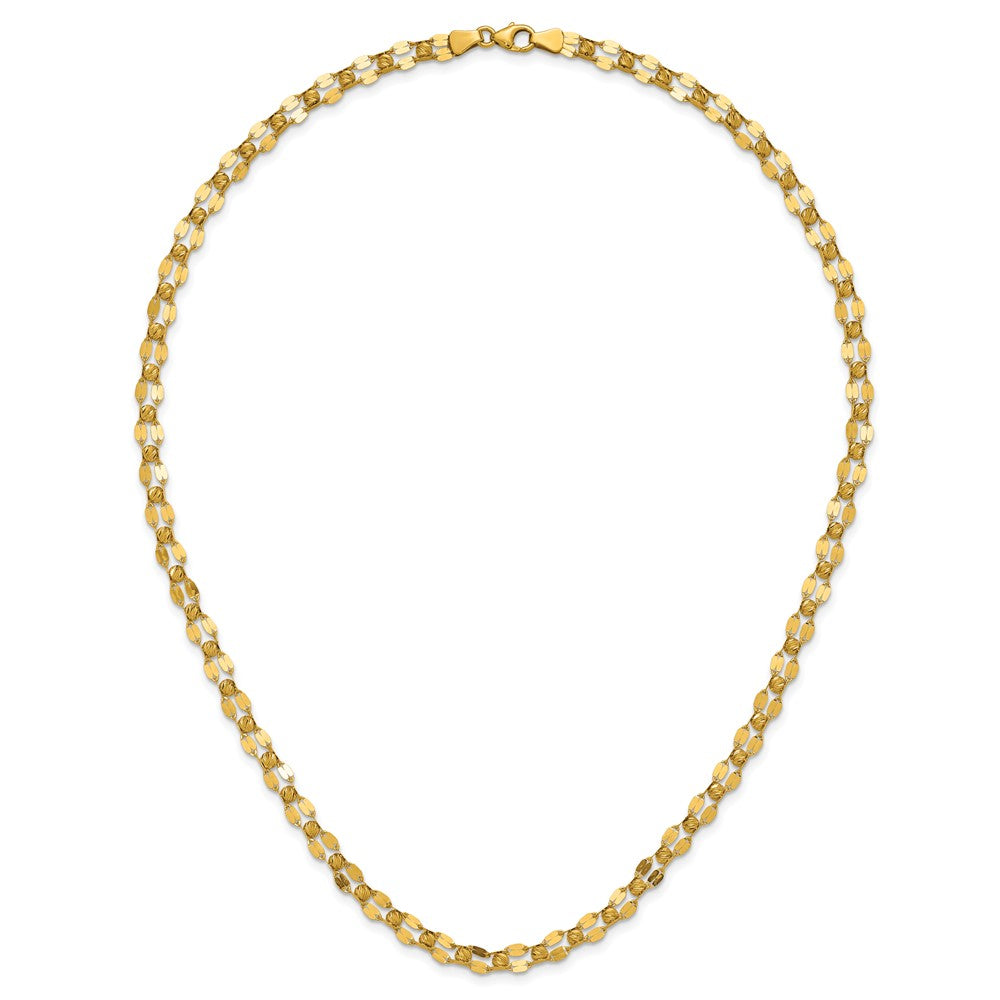 Polished and Diamond-cut Beaded Fancy Necklace 18" - 7.17g