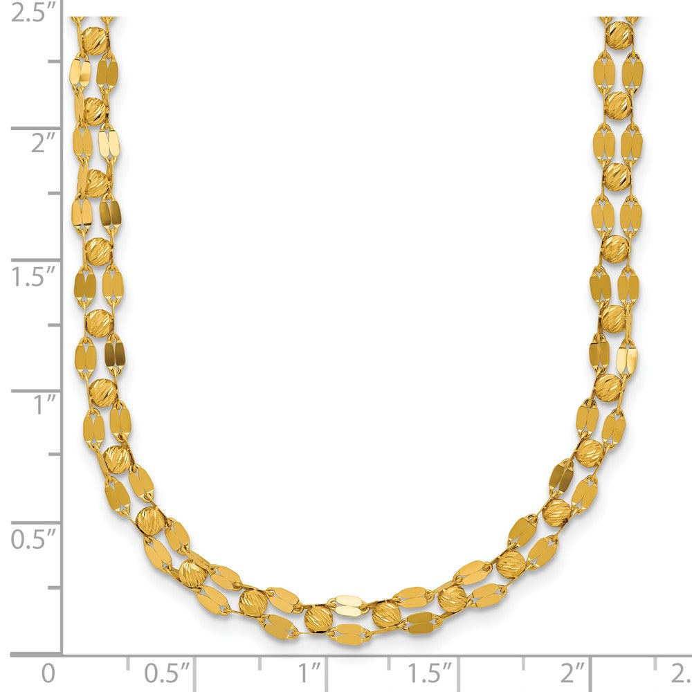 Polished and Diamond-cut Beaded Fancy Necklace 18" - 7.17g