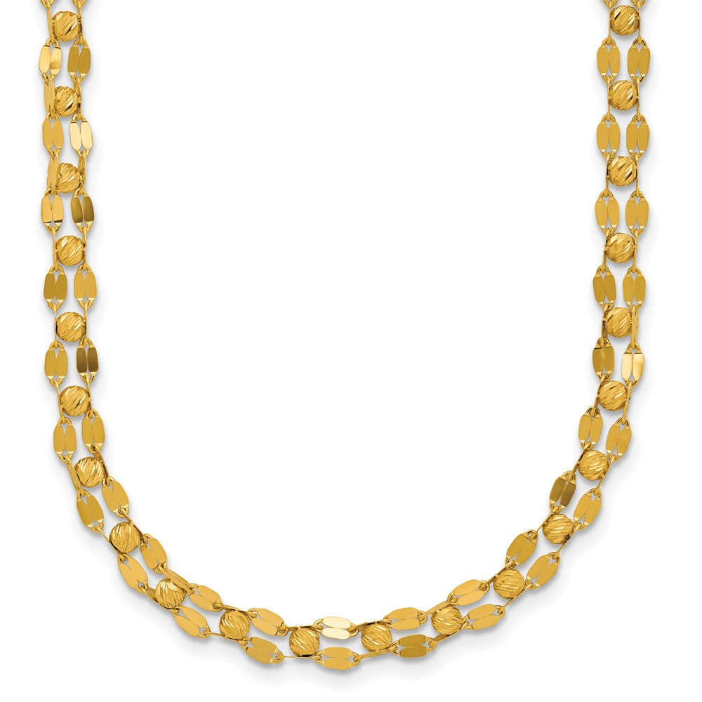 Polished and Diamond-cut Beaded Fancy Necklace 18" - 7.17g