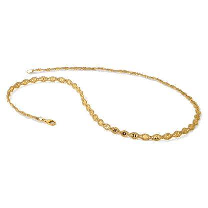 Polished and Diamond-cut Twisted Fancy Necklace 18"