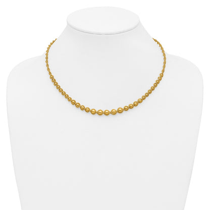 Polished and Diamond-cut Twisted Beaded Necklace 18"