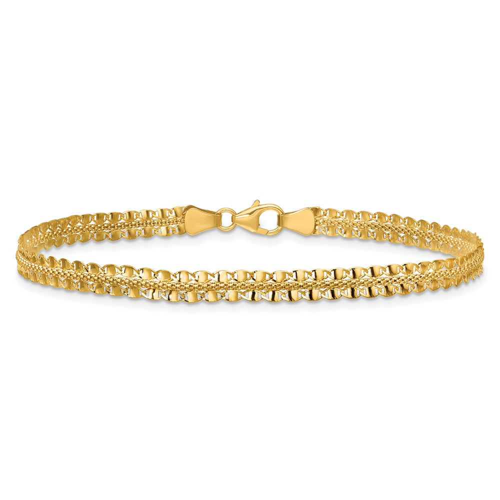Polished and Textured Fancy Bracelet 7.5" - 2.52g