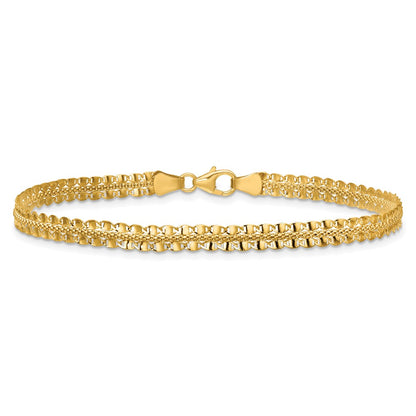 Polished and Textured Fancy Bracelet 7.5" - 2.52g