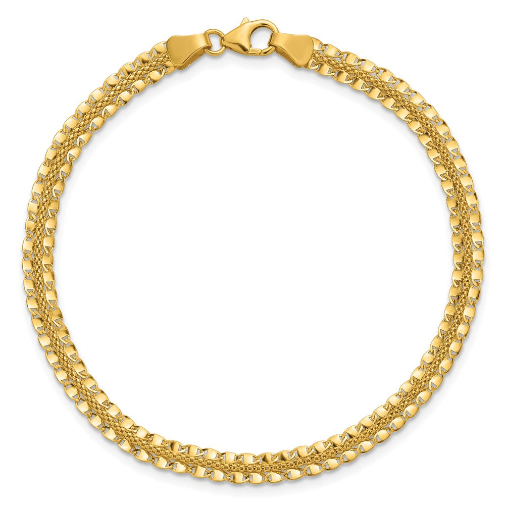 Polished and Textured Fancy Bracelet 7.5" - 2.52g