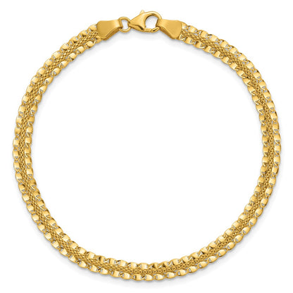 Polished and Textured Fancy Bracelet 7.5" - 2.52g