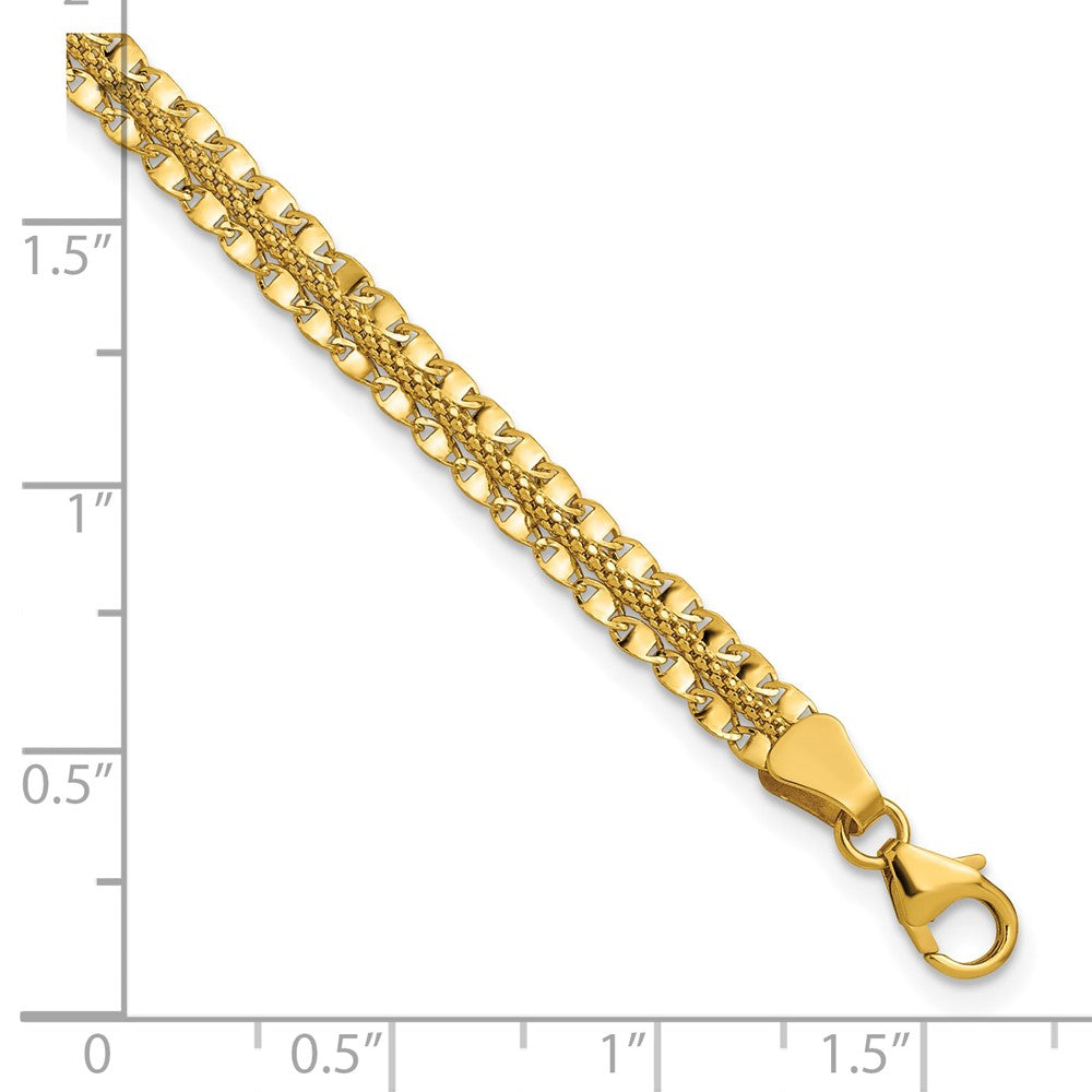 Polished and Textured Fancy Bracelet 7.5" - 2.52g
