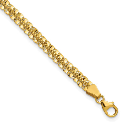 Polished and Textured Fancy Bracelet 7.5" - 2.52g