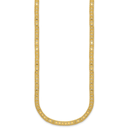 Polished and Textured Fancy Necklace 18"