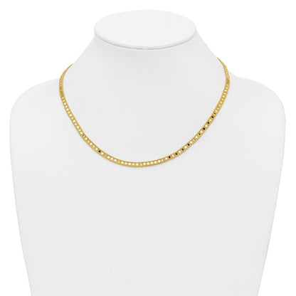 Polished and Textured Fancy Necklace 18"