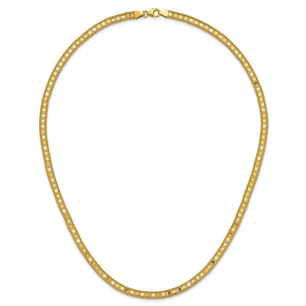 Polished and Textured Fancy Necklace 18"