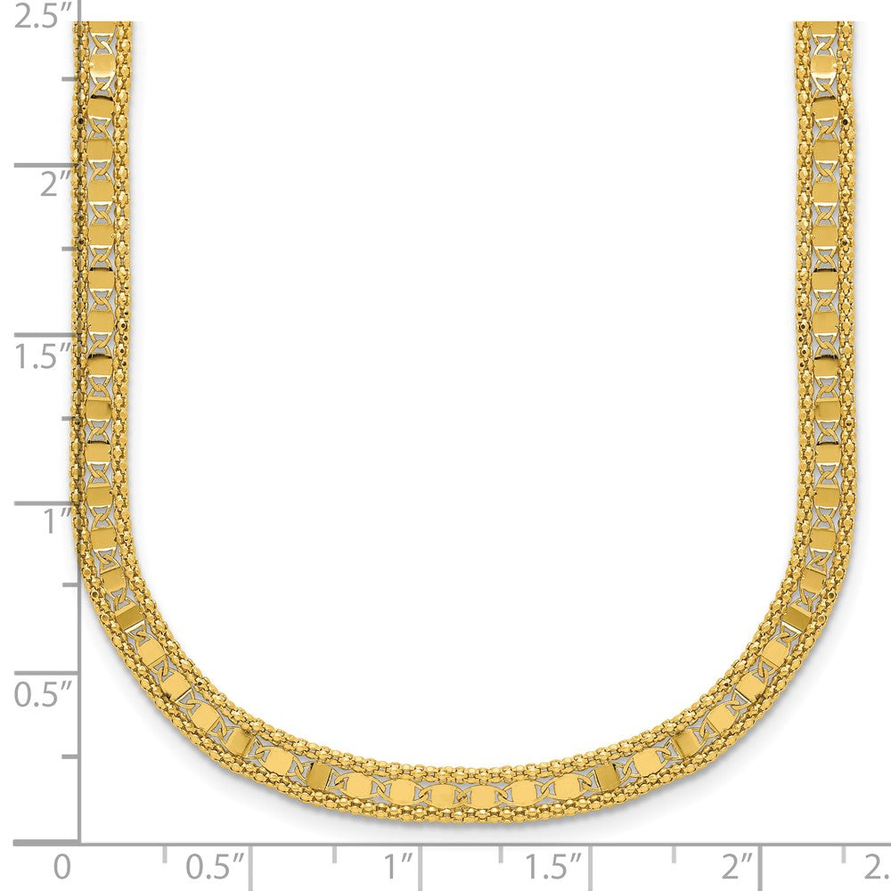 Polished and Textured Fancy Necklace 18"
