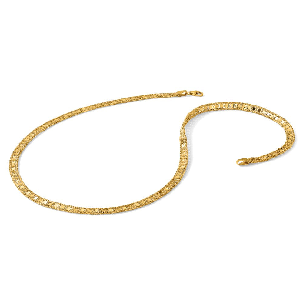 Polished and Textured Fancy Necklace 18"