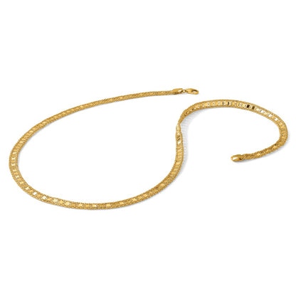 Polished and Textured Fancy Necklace 18"