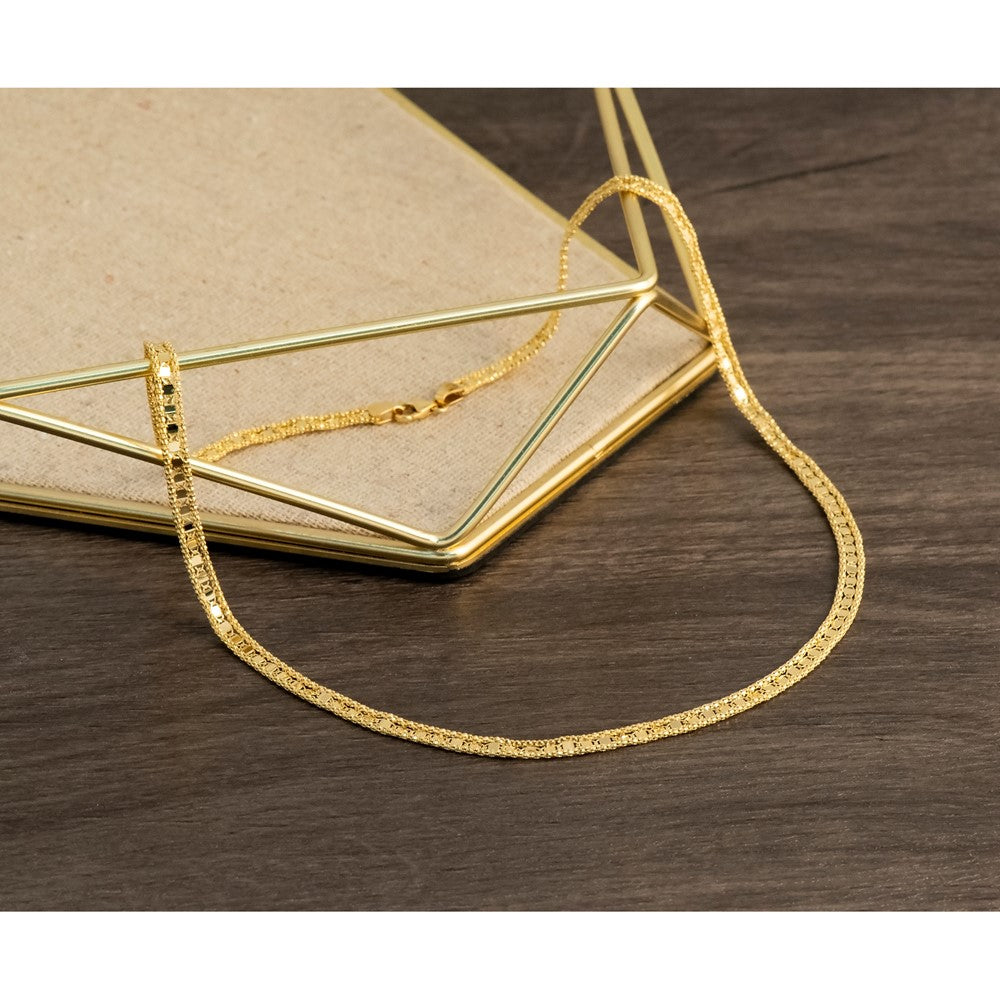 Polished and Textured Fancy Necklace 18"
