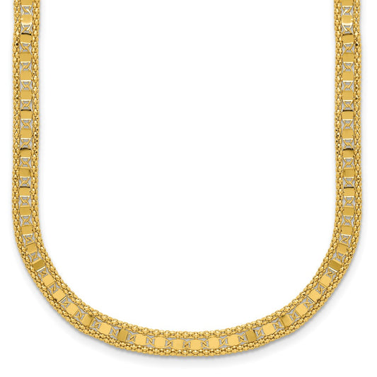 Polished and Textured Fancy Necklace 18"