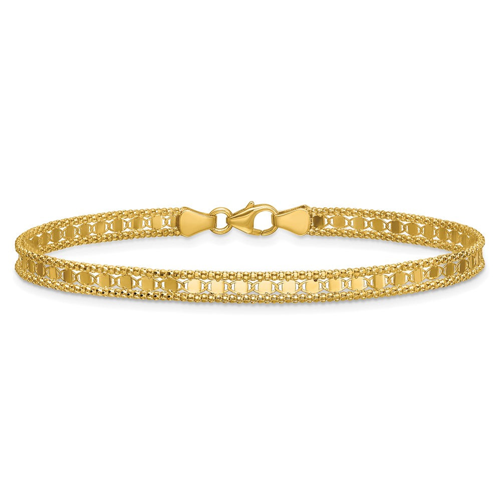 Polished and Textured Fancy Bracelet 7.5" - 2.79g