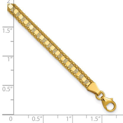 Polished and Textured Fancy Bracelet 7.5" - 2.79g
