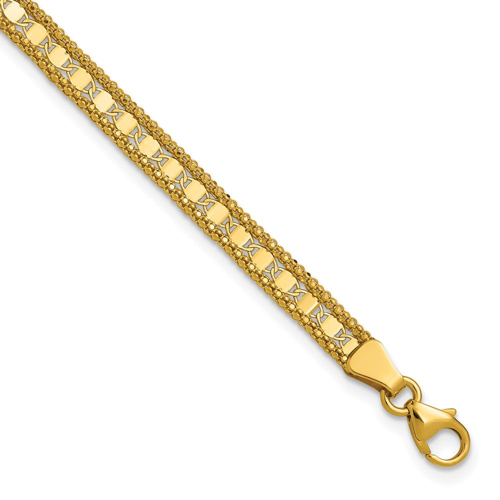 Polished and Textured Fancy Bracelet 7.5" - 2.79g