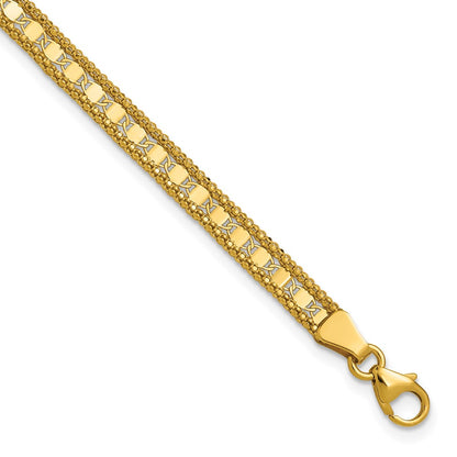Polished and Textured Fancy Bracelet 7.5" - 2.79g