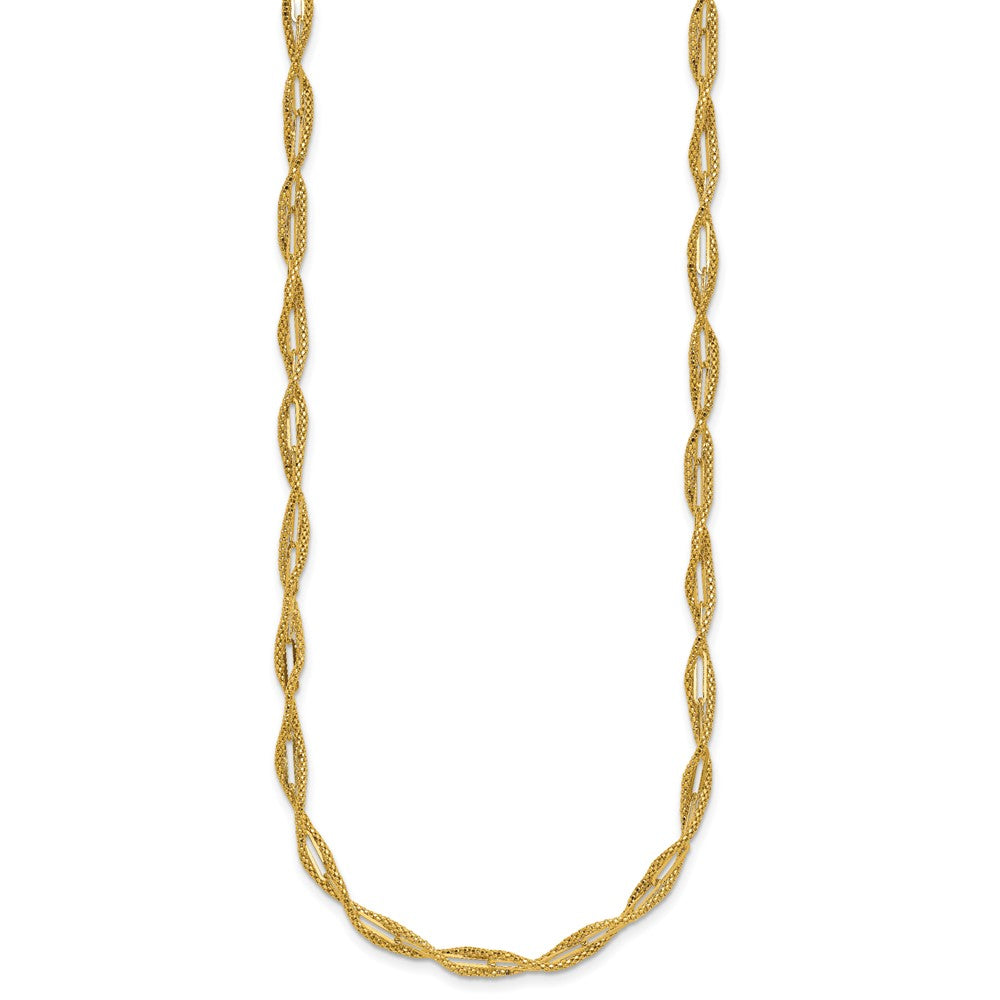 Polished and Textured Twist Necklace 18"