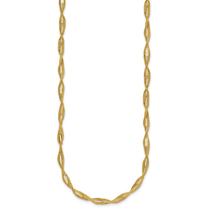 Polished and Textured Twist Necklace 18"