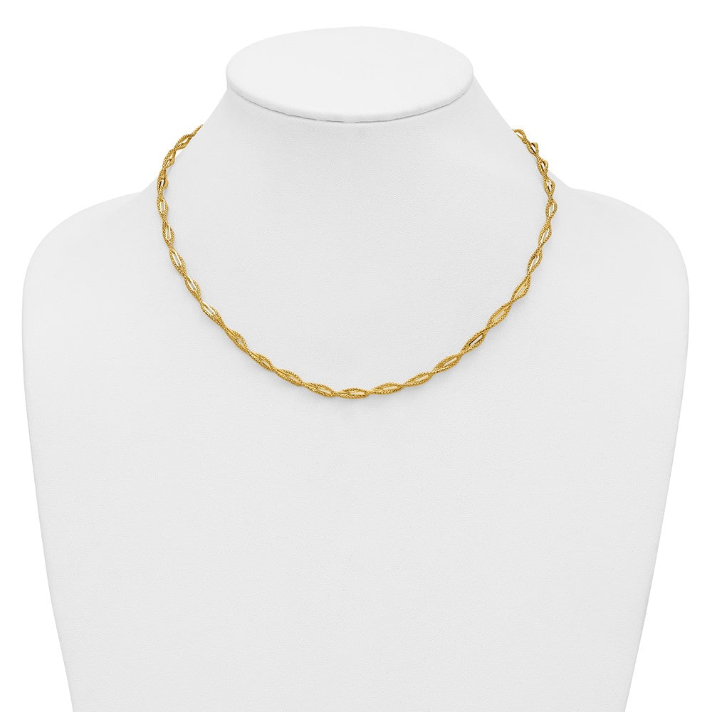 Polished and Textured Twist Necklace 18"