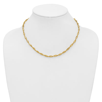 Polished and Textured Twist Necklace 18"