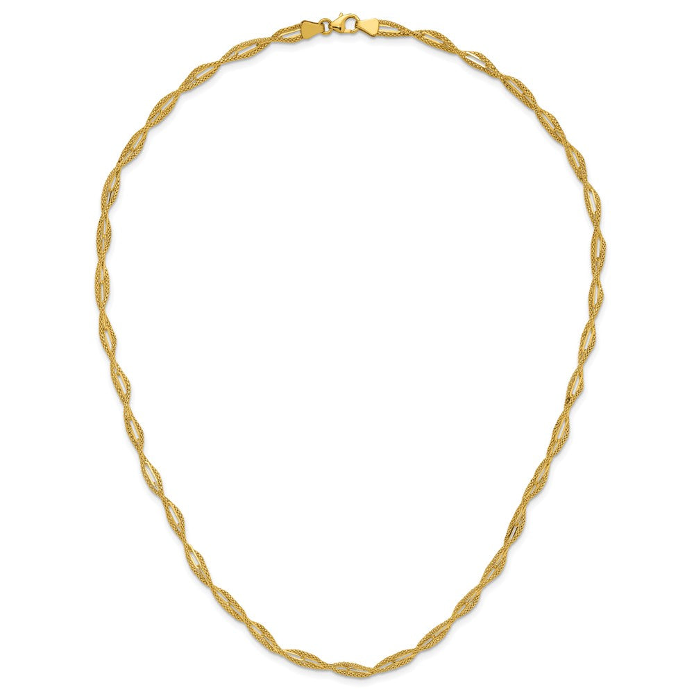 Polished and Textured Twist Necklace 18"
